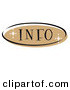 Retro Clipart of a Brown Oval Info Website Button That Could Link to an Information Page on a Site by Andy Nortnik