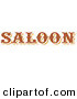 Retro Clipart of a Brown Saloon Sign on a White Background by Andy Nortnik