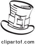 Retro Clipart of a Coloring Page of an Irish Leprechaun's Tophat with a Buckle in Black and White by Andy Nortnik