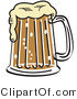 Retro Clipart of a Foaming Pint of Beer by Andy Nortnik