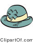 Retro Clipart of a Green St Paddy's Day Hat with a Clover on the Front by Andy Nortnik