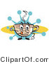 Retro Clipart of a Happy Coffee Cup Character with Steamy Hot Coffee Giving a Thumbs up by Andy Nortnik