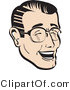 Retro Clipart of a Laughing, Happy Retro Man Wearing Glasses by Andy Nortnik
