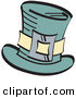 Retro Clipart of a Leprechaun's Green Tophat with a Buckle over White by Andy Nortnik