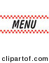Retro Clipart of a Menu Sign with Red Checker Borders and Black Text by Andy Nortnik