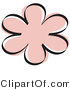 Retro Clipart of a Pink Flower Shape Outline by Andy Nortnik