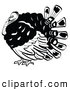 Retro Clipart of a Plump and Fat Turkey Bird with His Head Tucked in His Neck by Andy Nortnik
