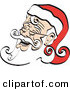 Retro Clipart of a Printable Laughing Santa Claus Clip Art by Andy Nortnik