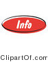 Retro Clipart of a Red Info Internet Website Blog Button by Andy Nortnik