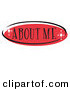 Retro Clipart of a Red Oval About Me Website Button That Could Link to an Information Page on a Site on White by Andy Nortnik
