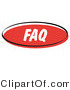 Retro Clipart of a Red Retro FAQ Internet Website Button by Andy Nortnik