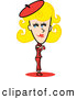 Retro Clipart of a Retro Blond Lady Standing with Her Arms Crossed by Andy Nortnik