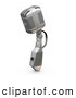 Retro Clipart of a Silver Vintage Microphone with a Switch, on a White Background by KJ Pargeter
