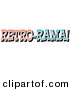 Retro Clipart of a Vintage Pink and Blue Retro Rama Sign on White by Andy Nortnik