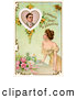 Retro Clipart of a Vintage Poster of a Deceased Man with Text Reading "In Memory Dear, My Valentine" Circa 1910 by OldPixels