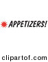 Retro Clipart of an Appetizers Sign with a Star Burst Design by Andy Nortnik