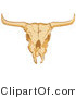 Retro Clipart of an Old Cow Skull on a White Background by Andy Nortnik