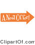 Retro Clipart of an Orange a Neat Offer Arrow by Andy Nortnik