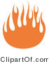 Retro Clipart of Orange Flames Forming a Partial Circle on White by Andy Nortnik