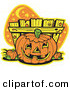 Retro Clipart of Printable Clipart of Carved Halloween Pumpkin Patch by Andy Nortnik