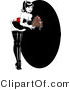 Vector Retro Clipart of a Pinup Lady Bending over with a Dripping Cake by R Formidable