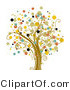 Vector Retro Clipart of a Tree of Dots by BNP Design Studio
