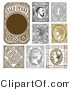 Vector Retro Clipart of Vintage Stamp Designs by BestVector